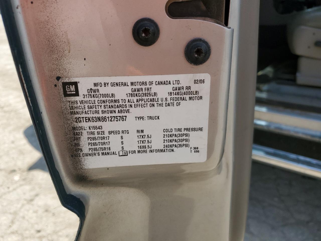 2GTEK63N861275767 2006 GMC Sierra K1500 Denali