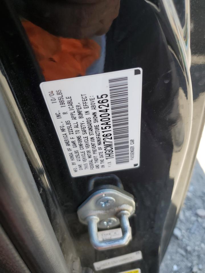 2005 Honda Accord Ex VIN: 1HGCM72615A004265 Lot: 61088474