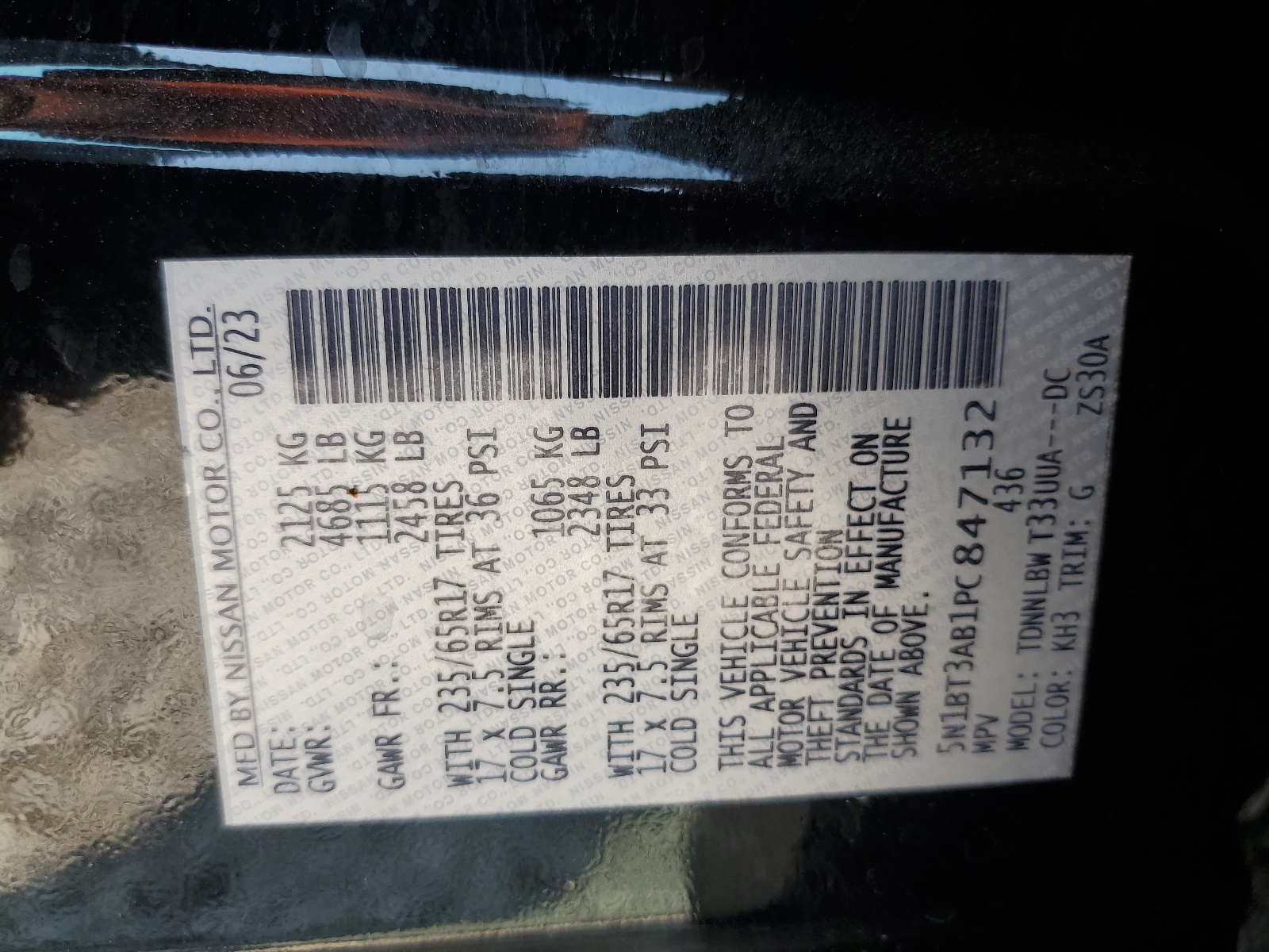 5N1BT3AB1PC847132 2023 Nissan Rogue S