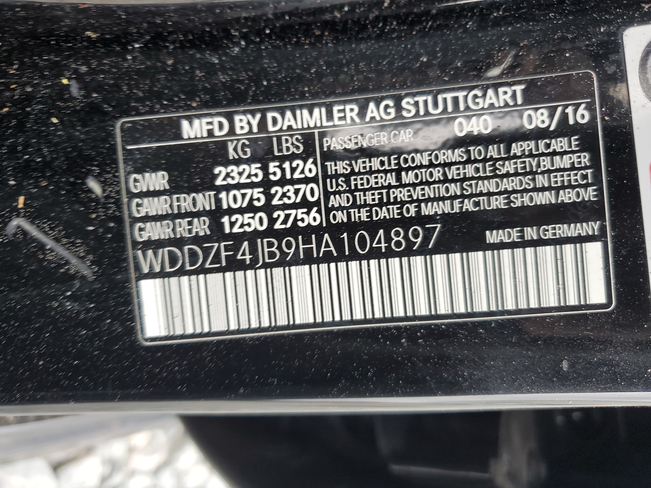 WDDZF4JB9HA104897 2017 Mercedes-Benz E 300