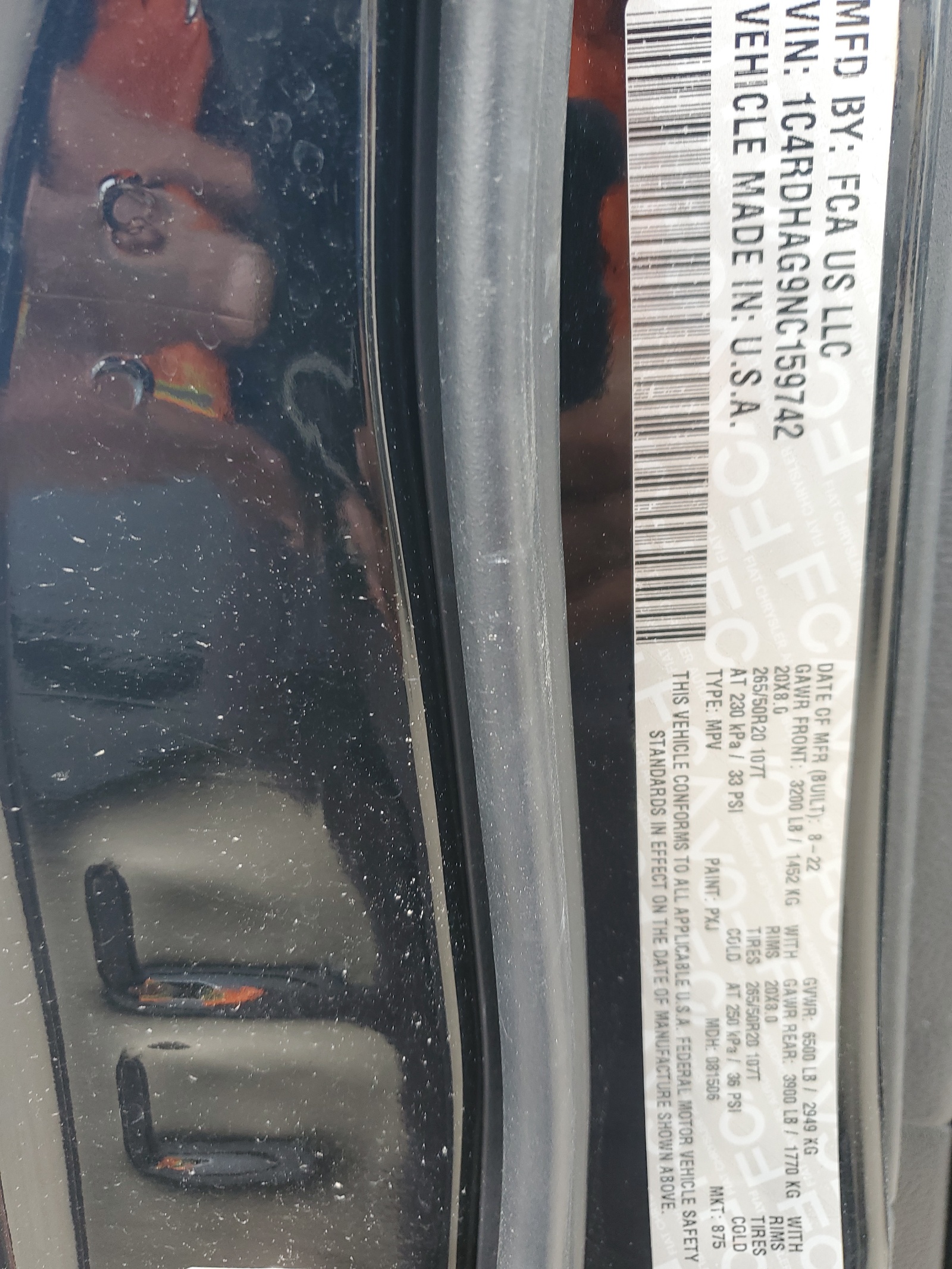 1C4RDHAG9NC159742 2022 Dodge Durango Sxt