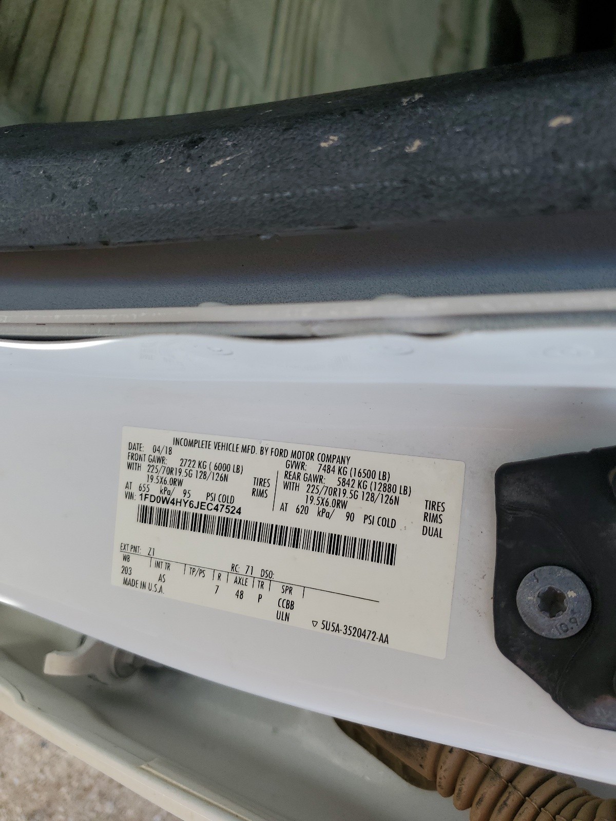 1FD0W4HY6JEC47524 2018 Ford F450 Super Duty