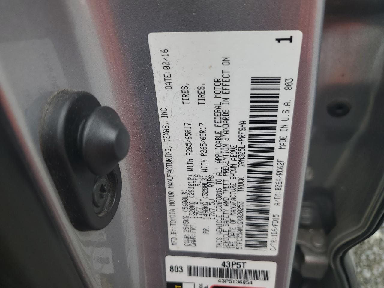 2016 Toyota Tacoma Double Cab VIN: 5TFCZ5AN1GX020253 Lot: 64625394