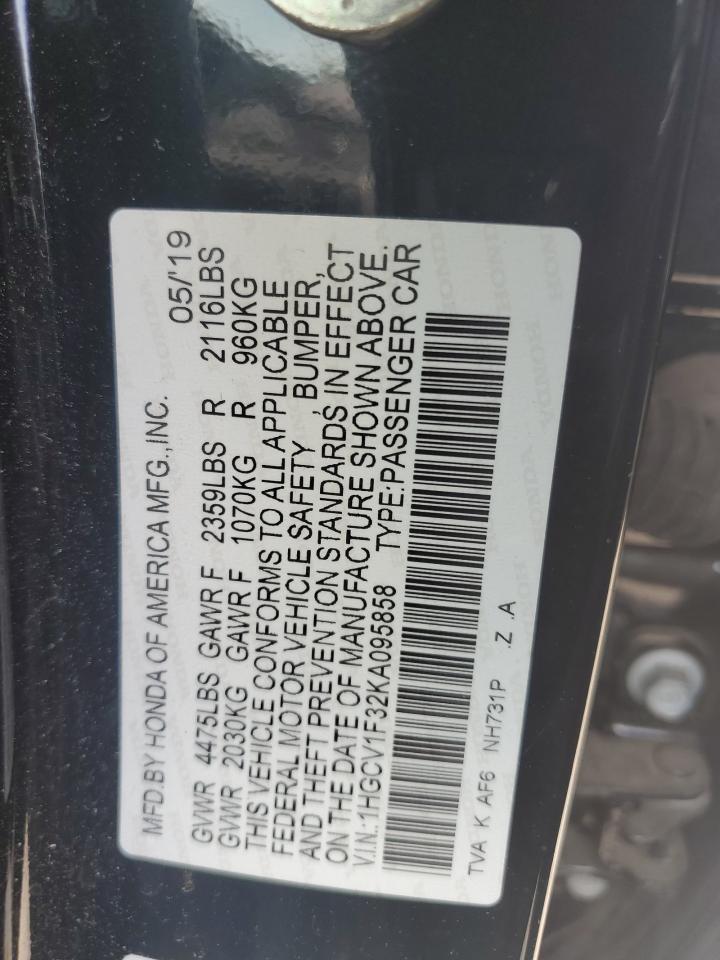 1HGCV1F32KA095858 2019 Honda Accord Sport