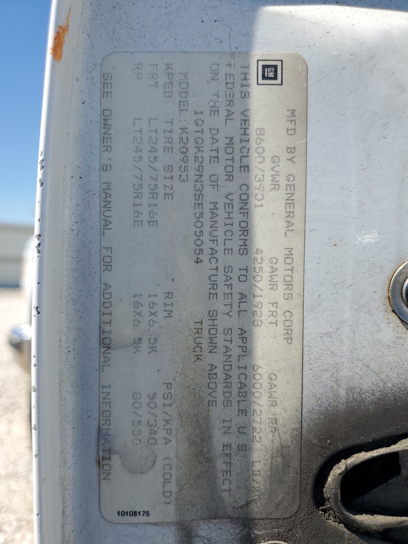 1GTGK29N3SE505054 1995 GMC Sierra K2500