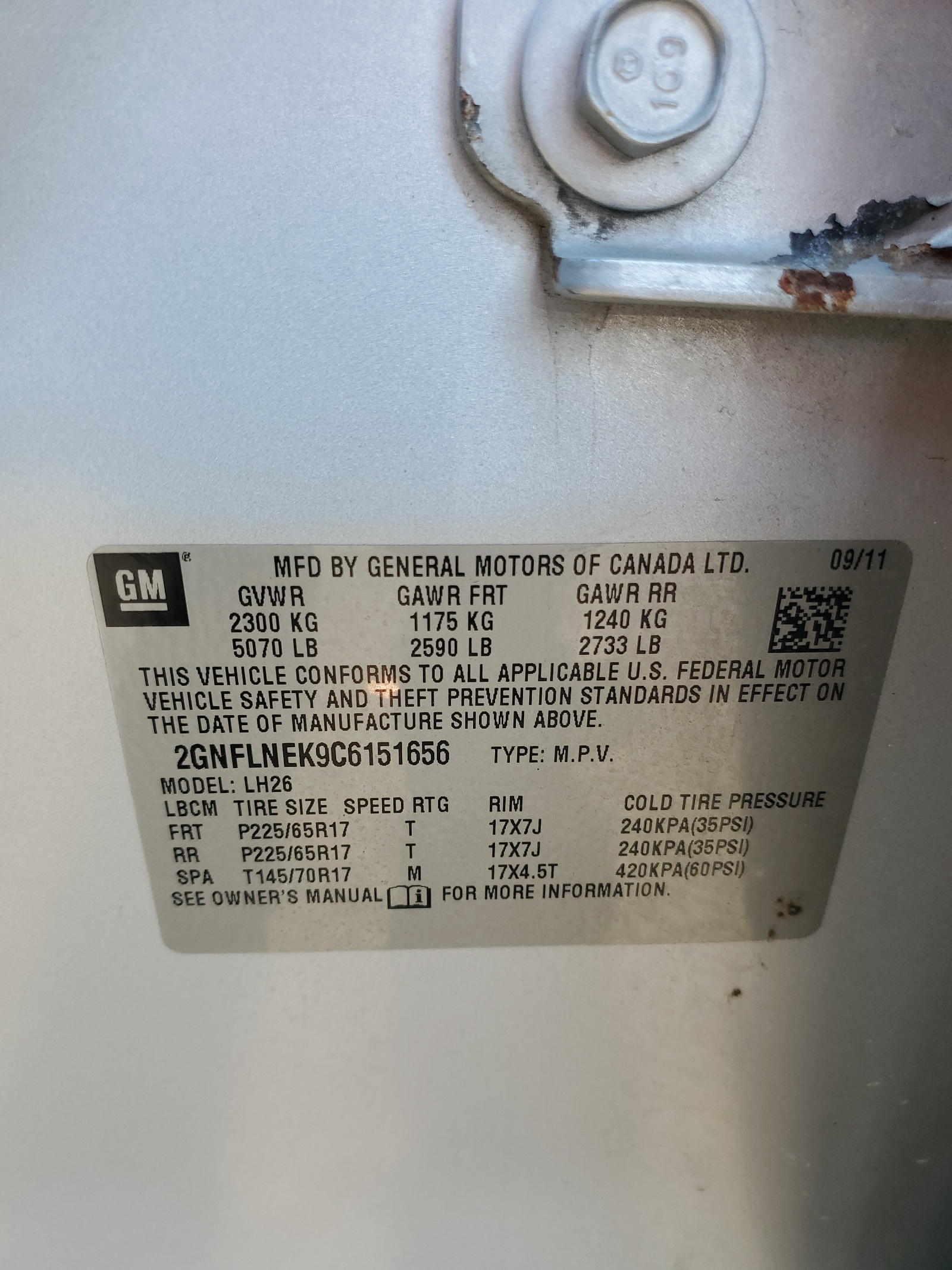 2GNFLNEK9C6151656 2012 Chevrolet Equinox Lt