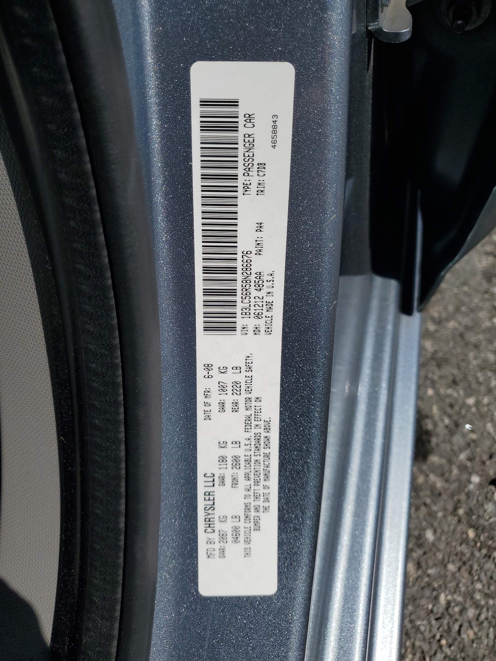 1B3LC56R58N286676 2008 Dodge Avenger Sxt