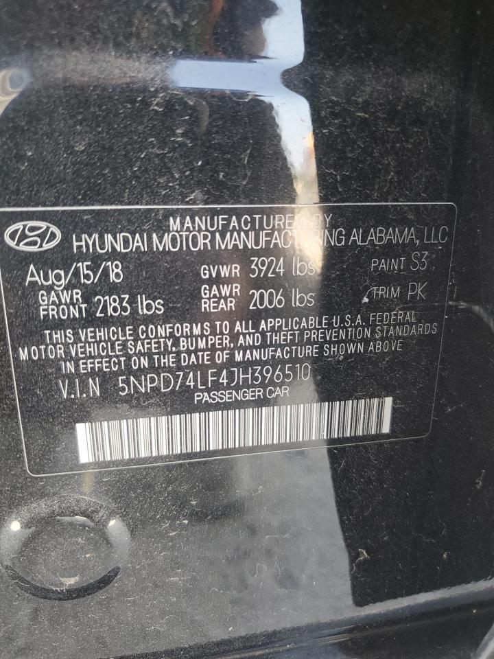 5NPD74LF4JH396510 2018 Hyundai Elantra Se