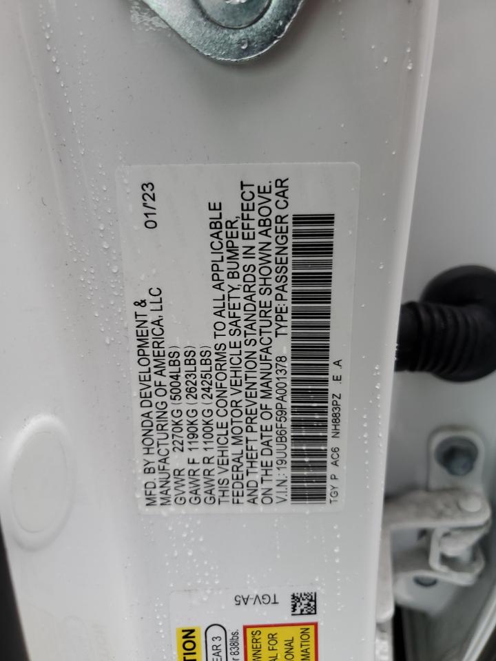 2023 Acura Tlx A-Spec VIN: 19UUB6F59PA001378 Lot: 64612714