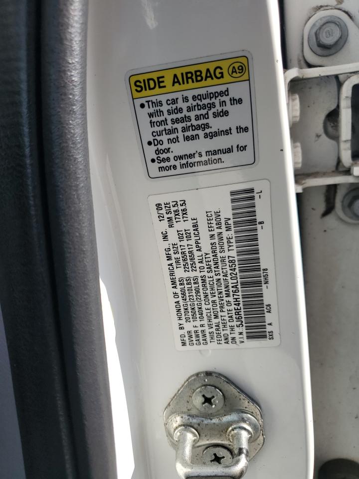 2010 Honda Cr-V Exl VIN: 5J6RE4H76AL024587 Lot: 65198414