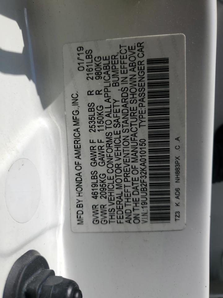 19UUB2F32KA010150 2019 Acura Tlx