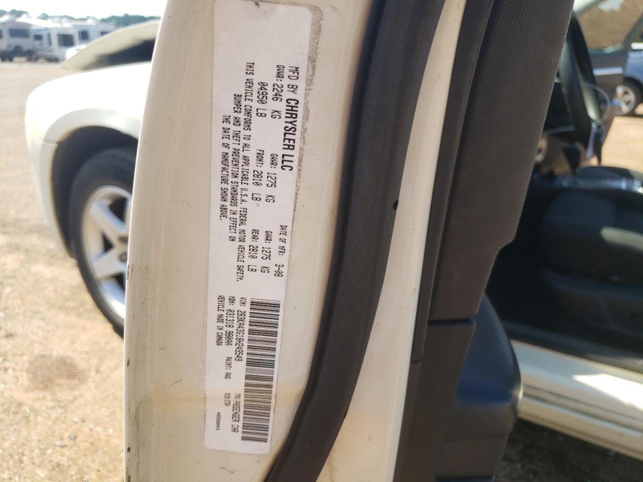 2008 Dodge Charger VIN: 2B3KA43G18H249549 Lot: 62515734