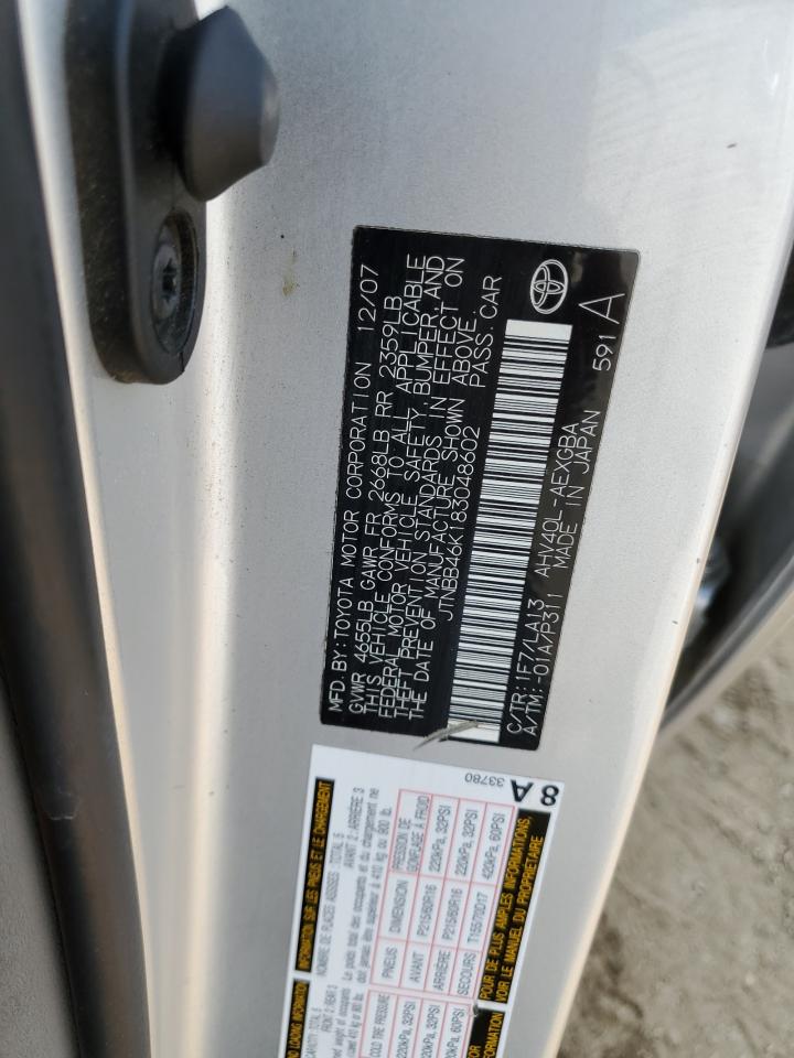 JTNBB46K183048602 2008 Toyota Camry Hybrid