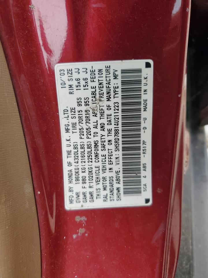 2004 Honda Cr-V Ex VIN: SHSRD78814U211223 Lot: 64553694