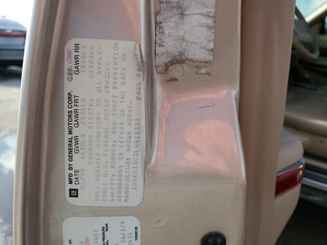 1990 Buick Riviera VIN: 1G4EZ13C1LU416333 Lot: 64188864