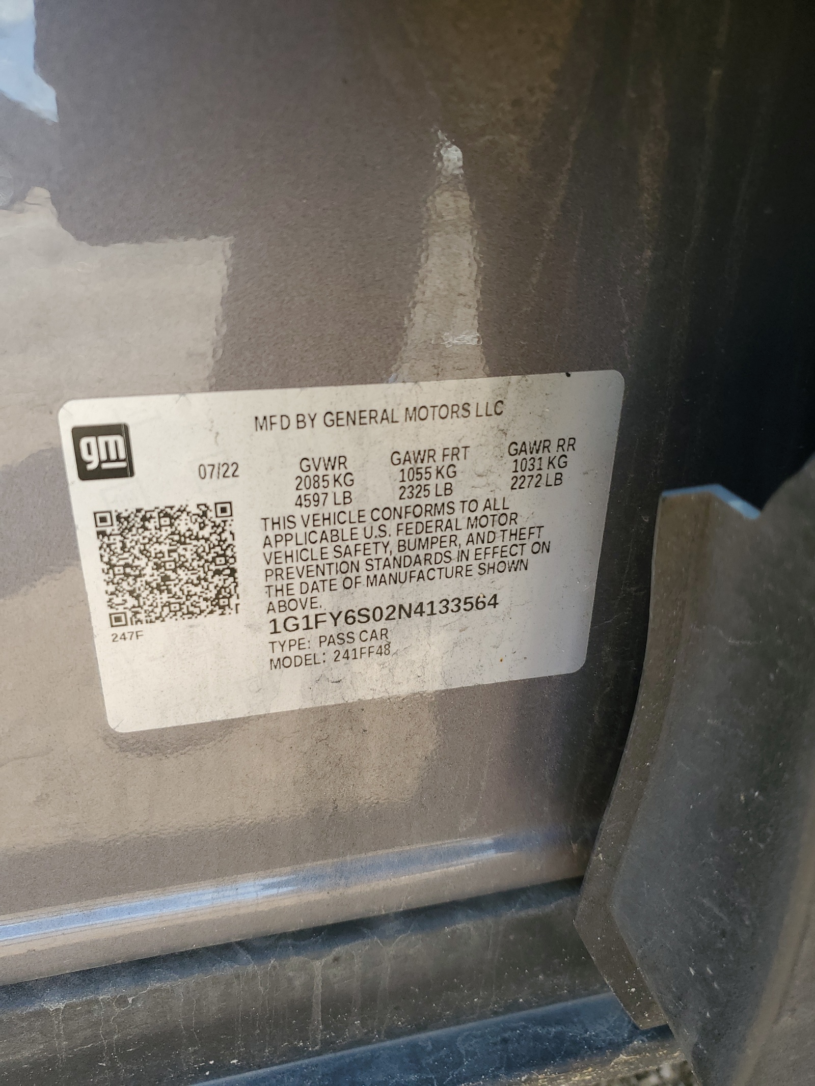 1G1FY6S02N4133564 2022 Chevrolet Bolt Euv Lt