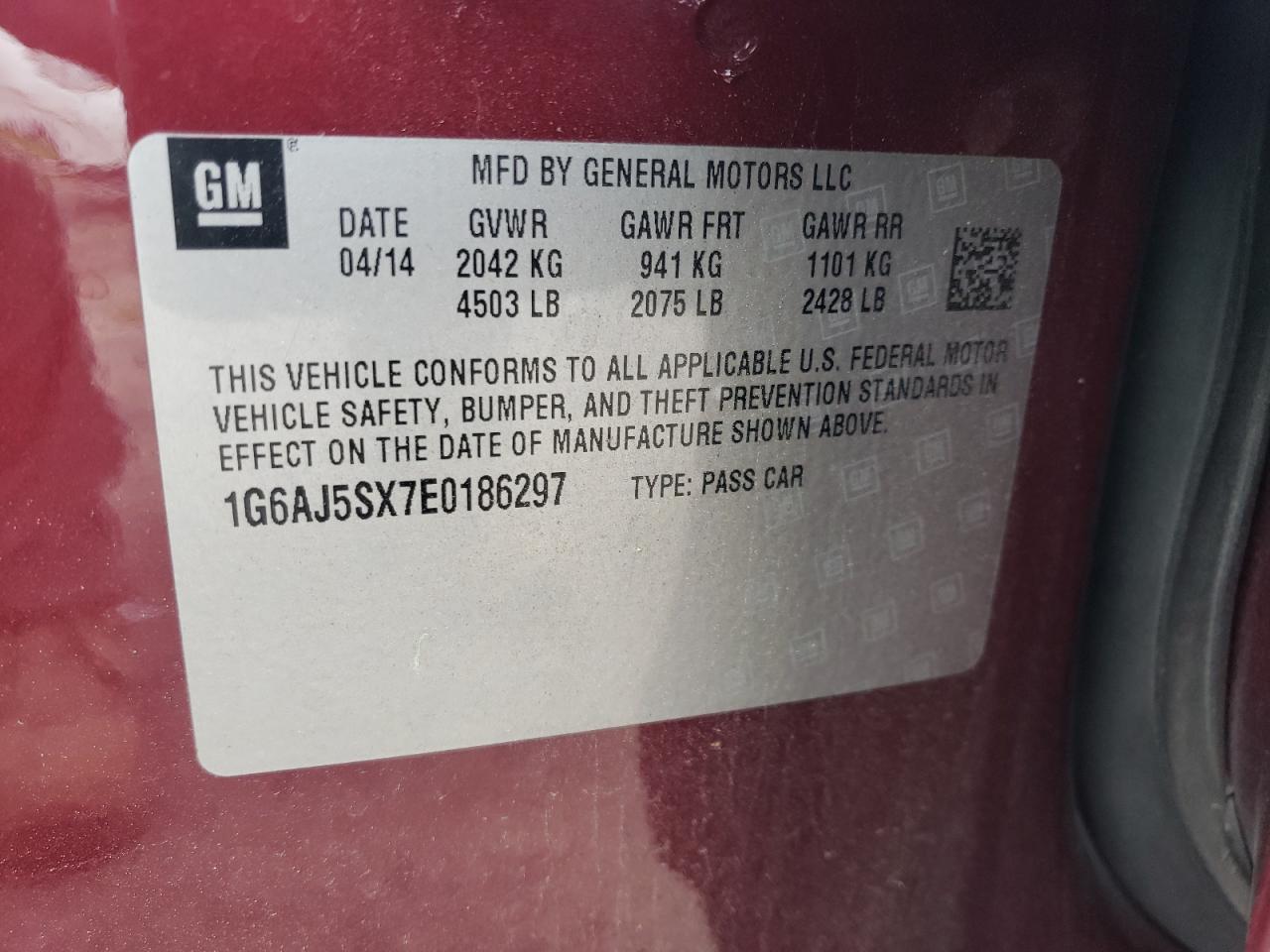 2014 Cadillac Ats Performance VIN: 1G6AJ5SX7E0186297 Lot: 63999584