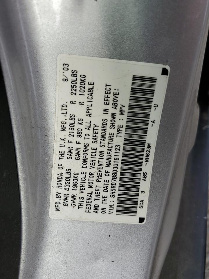 2003 Honda Cr-V Ex VIN: SHSRD78803U161123 Lot: 64346824