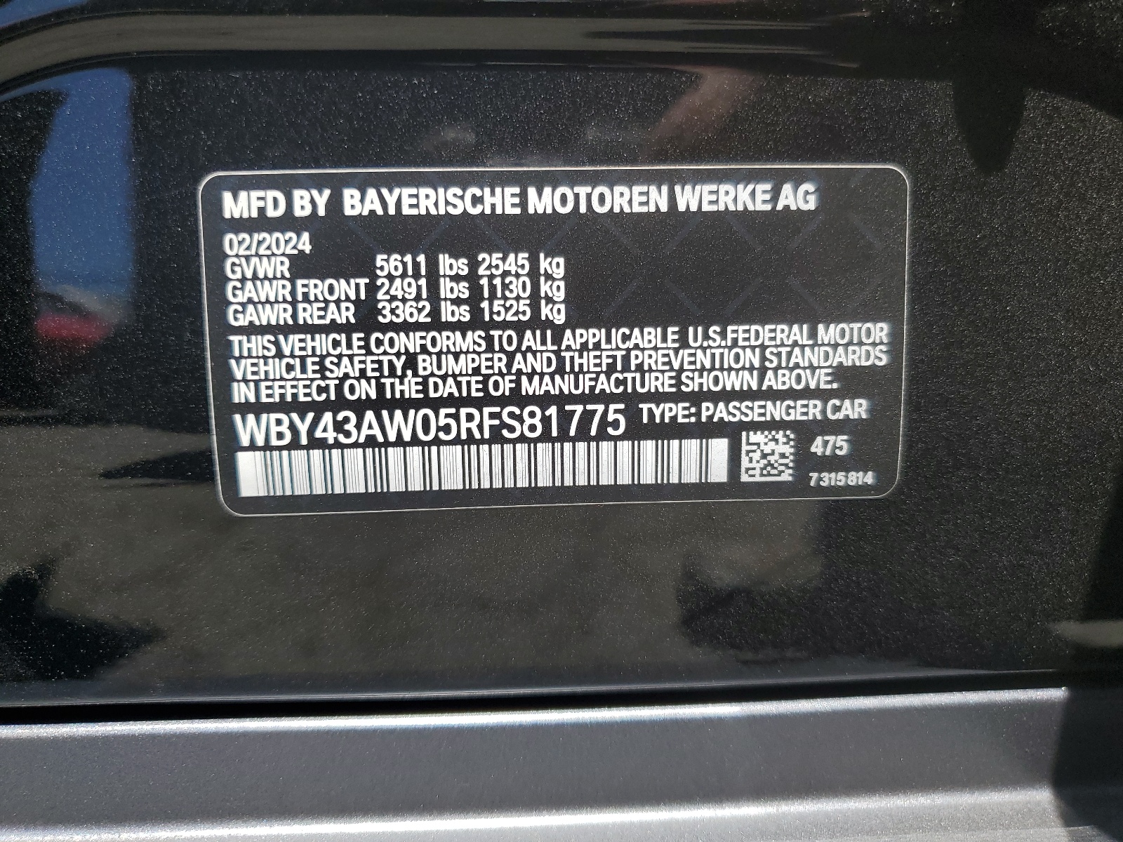 WBY43AW05RFS81775 2024 BMW I4 Edrive 35