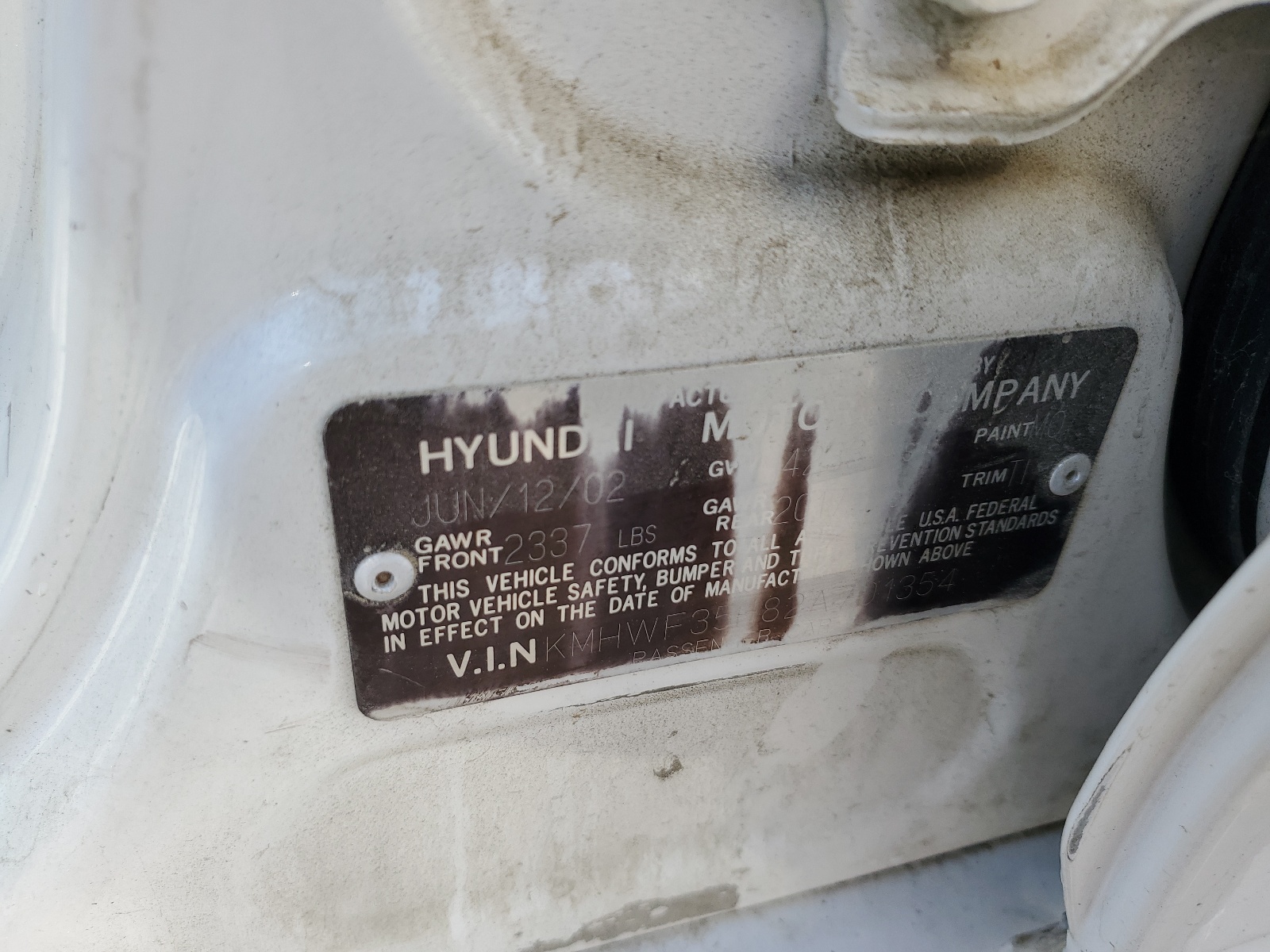 KMHWF35H82A701354 2002 Hyundai Sonata Gls