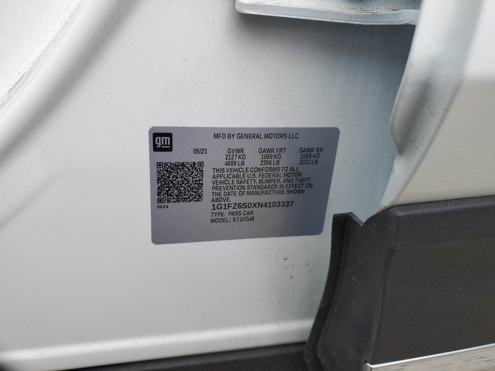 1G1FZ6S0XN4103337 2022 Chevrolet Bolt Euv Premier