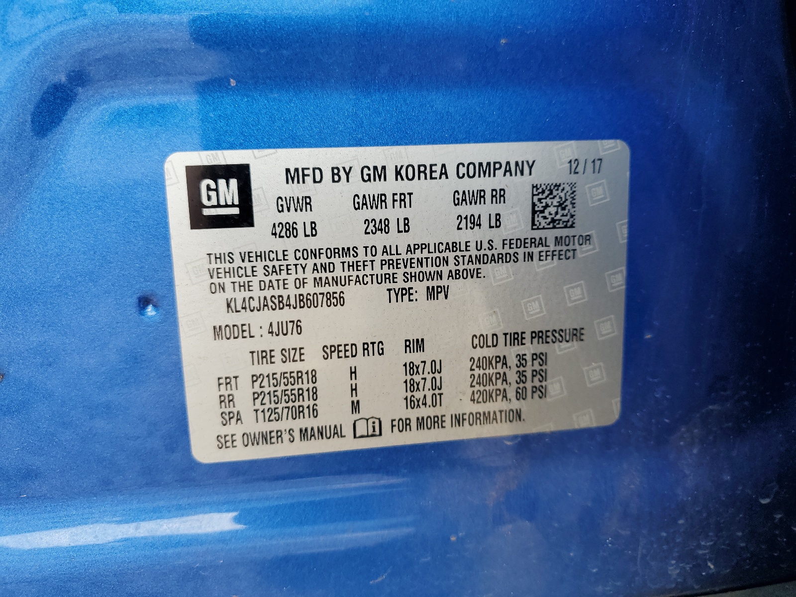 KL4CJASB4JB607856 2018 Buick Encore Preferred