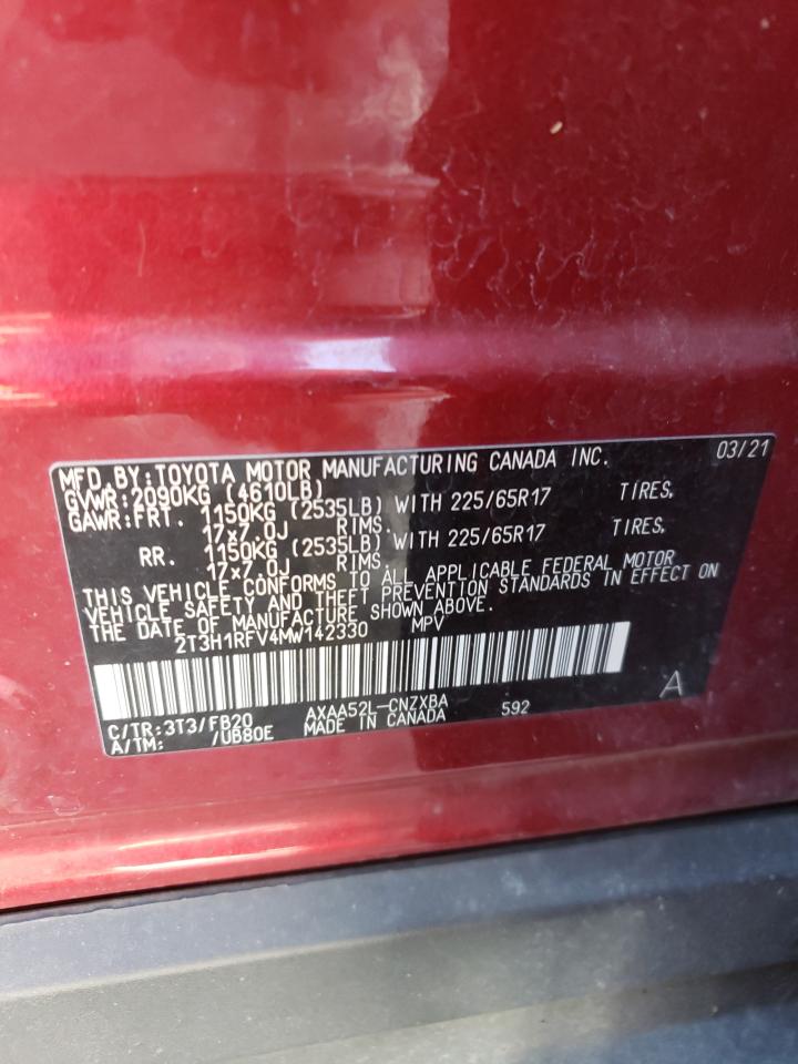 2T3H1RFV4MW142330 2021 Toyota Rav4 Le