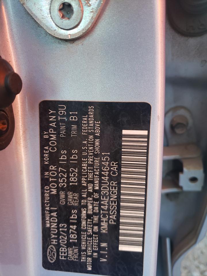 2013 Hyundai Accent Gls VIN: KMHCT4AE3DU446451 Lot: 63455424