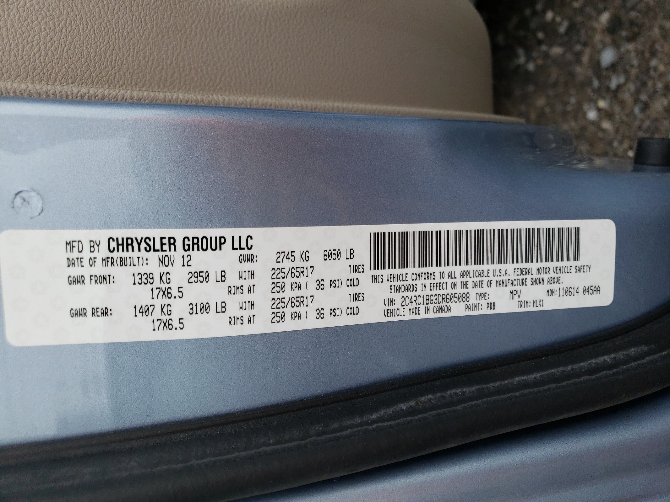 2C4RC1BG3DR605088 2013 Chrysler Town & Country Touring