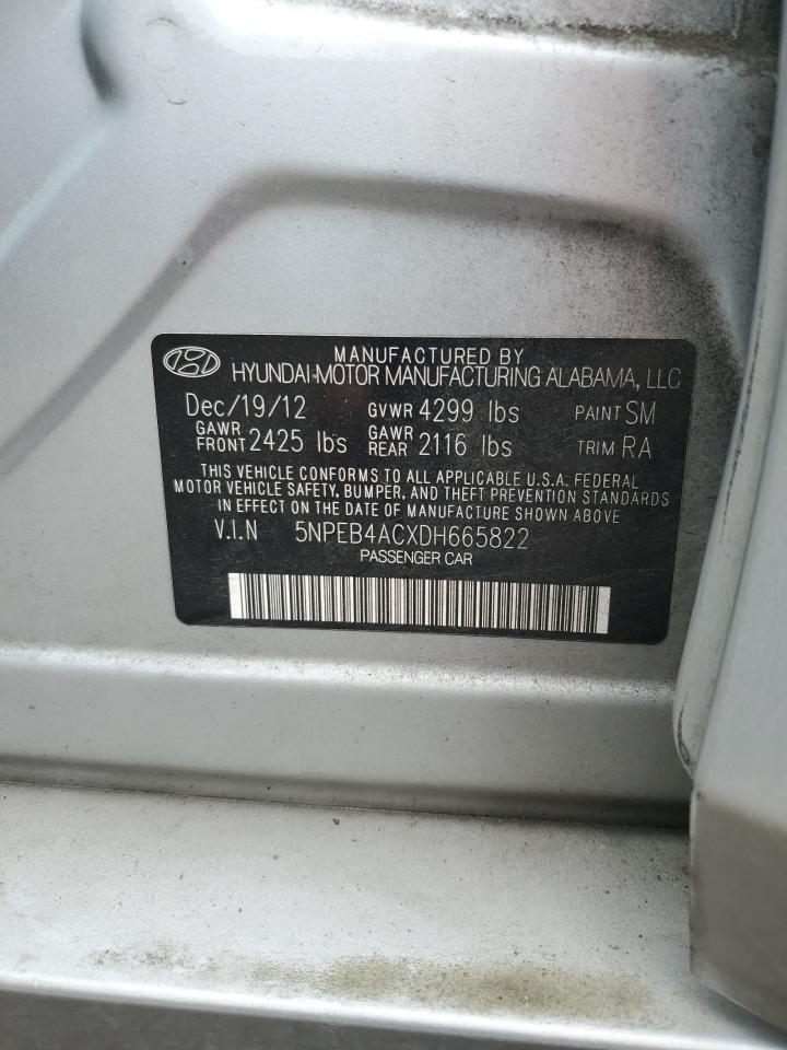 2013 Hyundai Sonata Gls VIN: 5NPEB4ACXDH665822 Lot: 64074214