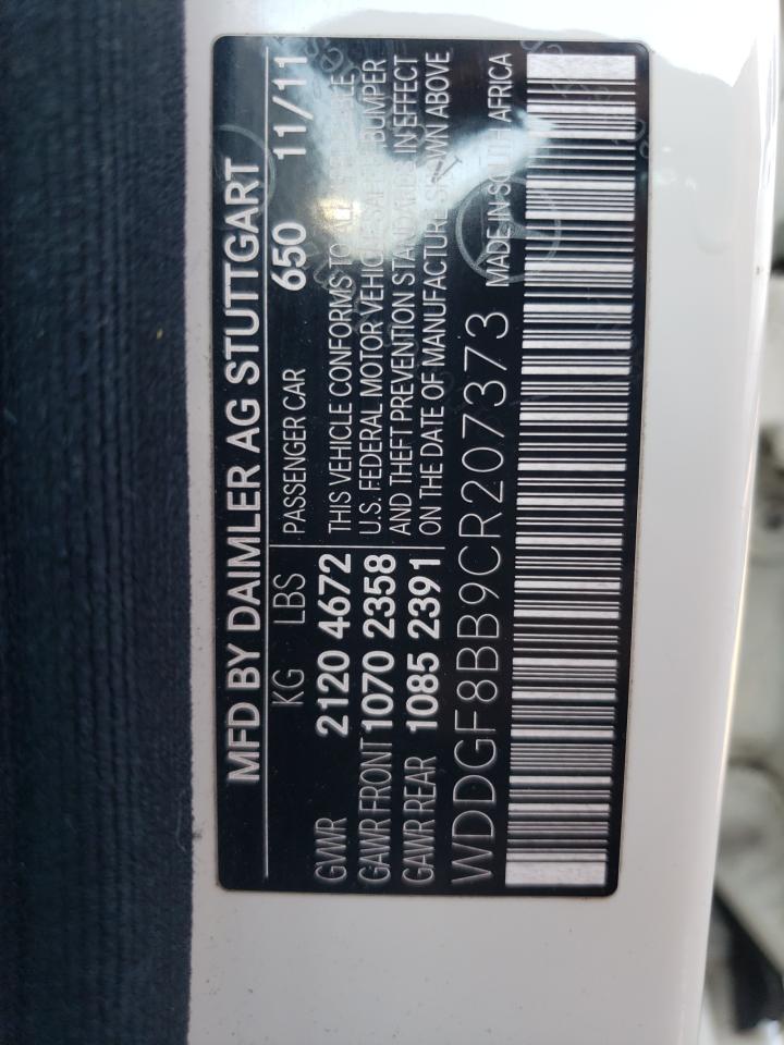 2012 Mercedes-Benz C 300 4Matic VIN: WDDGF8BB9CR207373 Lot: 63325054