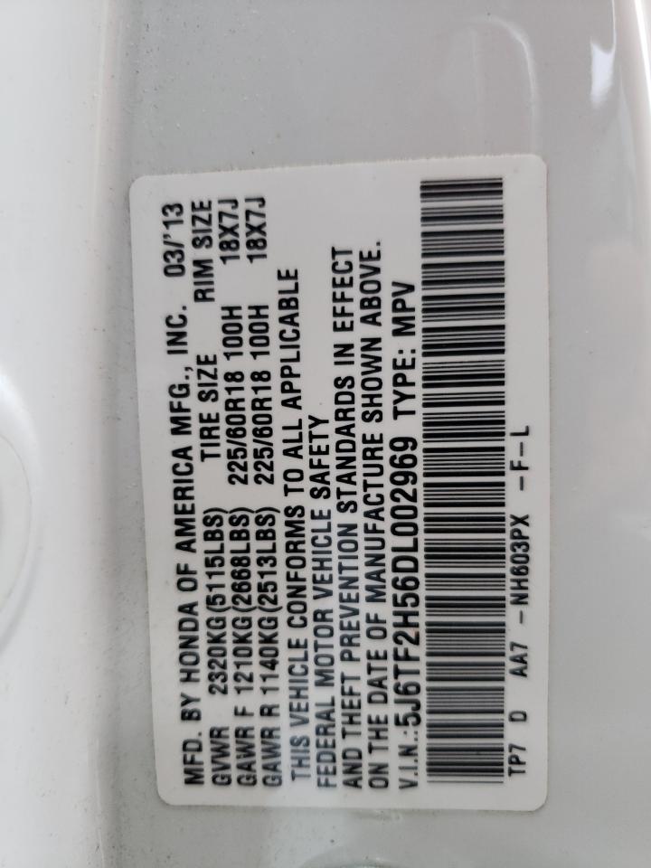 2013 Honda Crosstour Exl VIN: 5J6TF2H56DL002969 Lot: 62496794