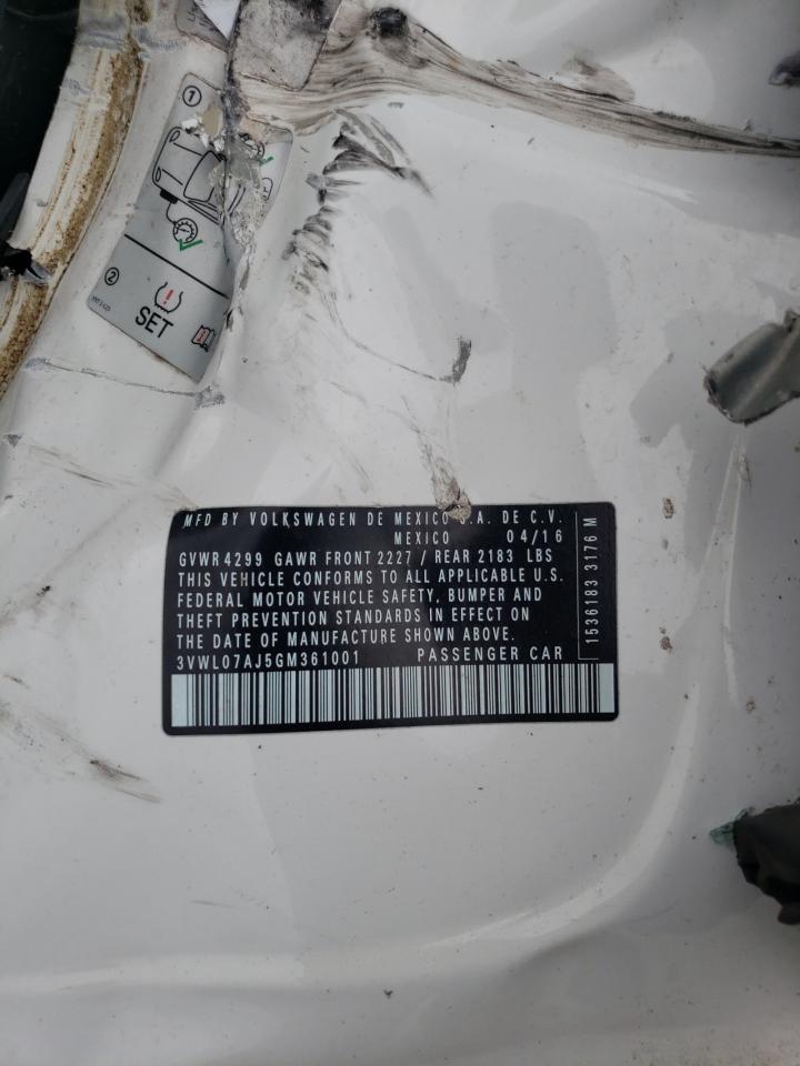 2016 Volkswagen Jetta Sel VIN: 3VWL07AJ5GM361001 Lot: 63024744