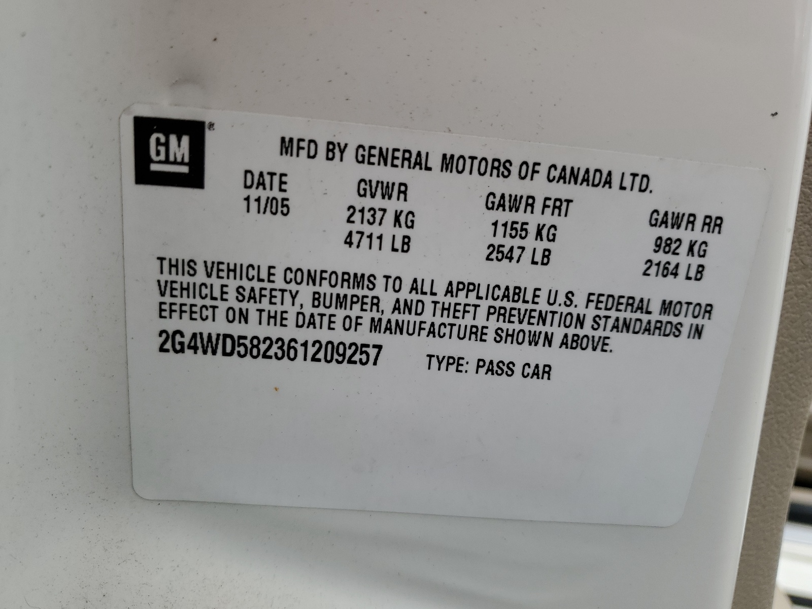 2G4WD582361209257 2006 Buick Lacrosse Cxl