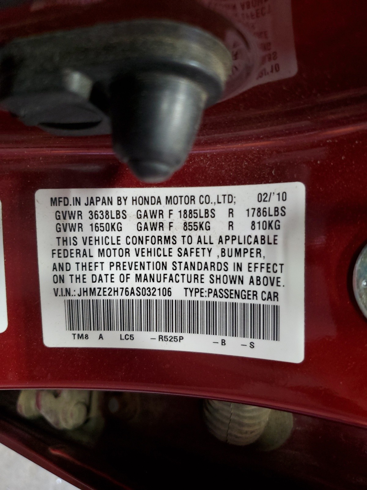 JHMZE2H76AS032106 2010 Honda Insight Ex