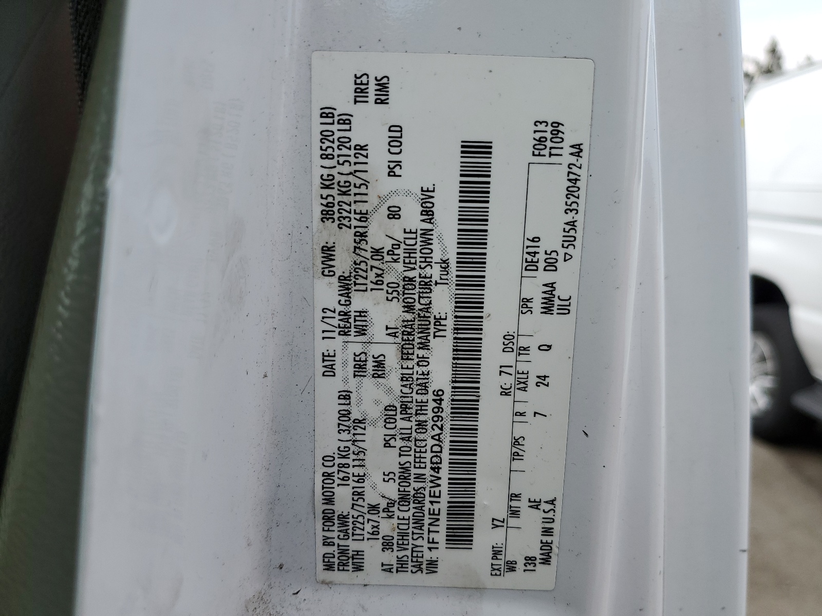 1FTNE1EW4DDA29946 2013 Ford Econoline E150 Van