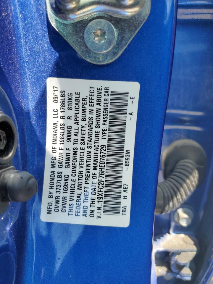 19XFC2F76HE076729 2017 Honda Civic Ex