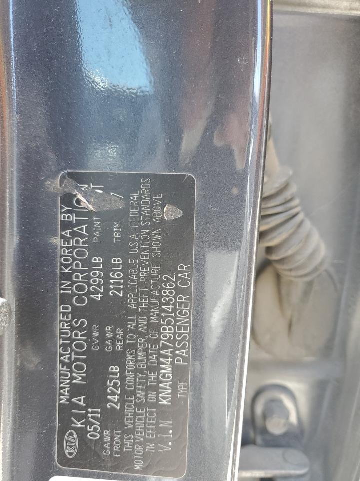 2011 Kia Optima Lx VIN: KNAGM4A79B5143862 Lot: 63043404