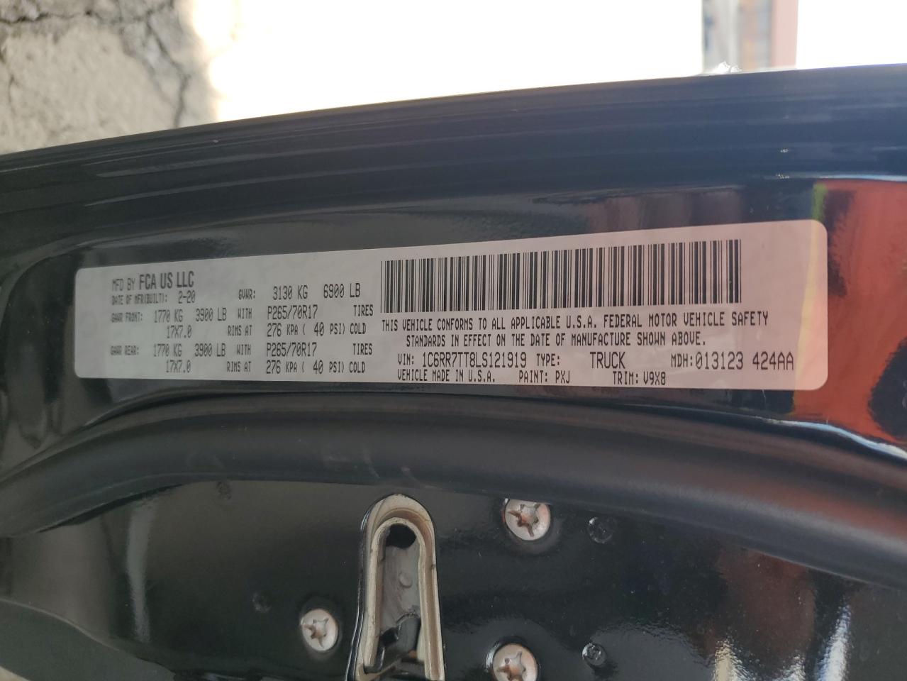 2020 Ram 1500 Classic Slt VIN: 1C6RR7TT8LS121919 Lot: 62805694