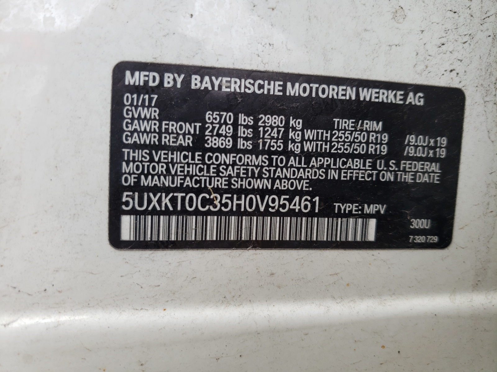 5UXKT0C35H0V95461 2017 BMW X5 Xdr40E