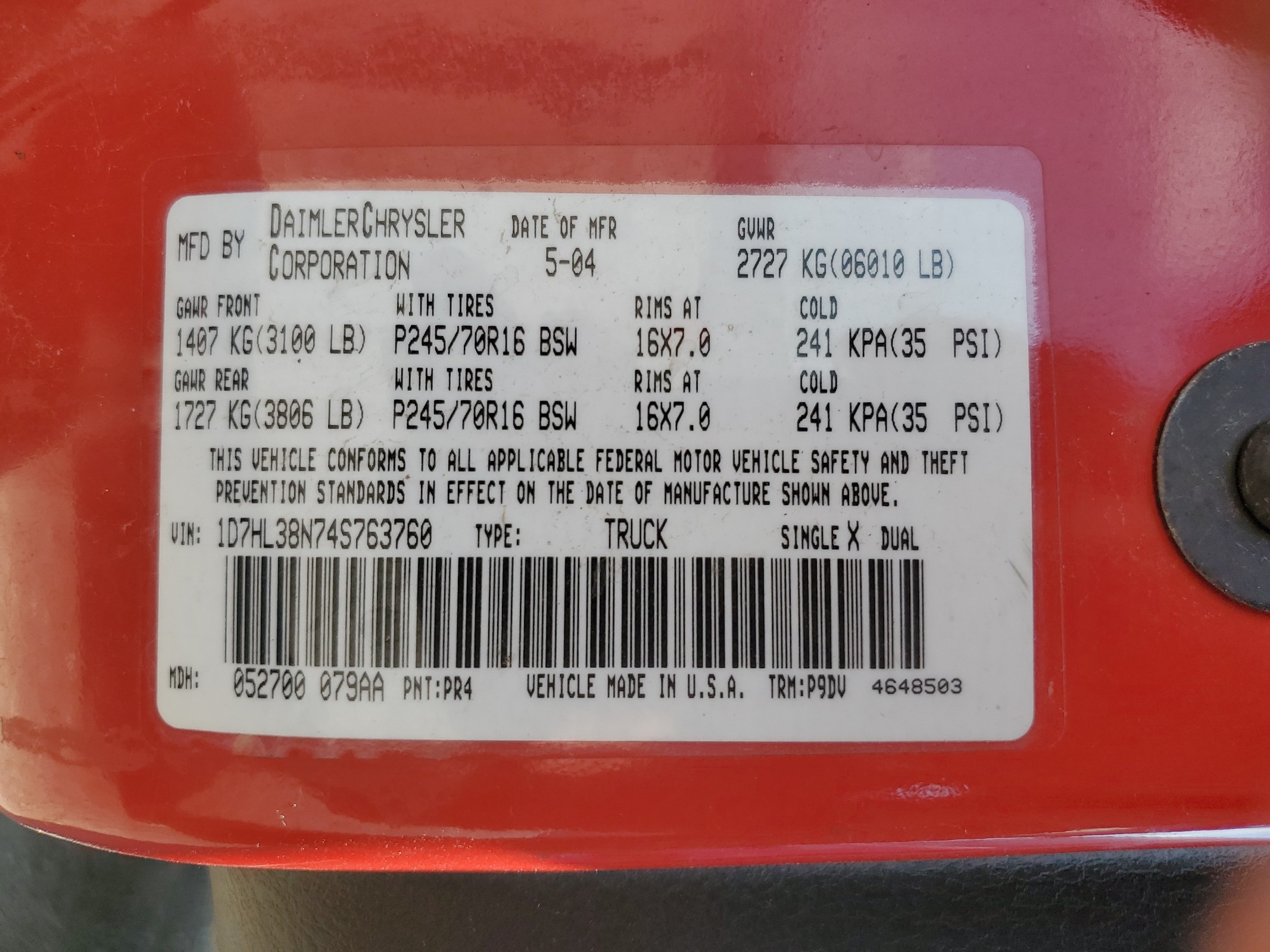 1D7HL38N74S763760 2004 Dodge Dakota Quad Sport