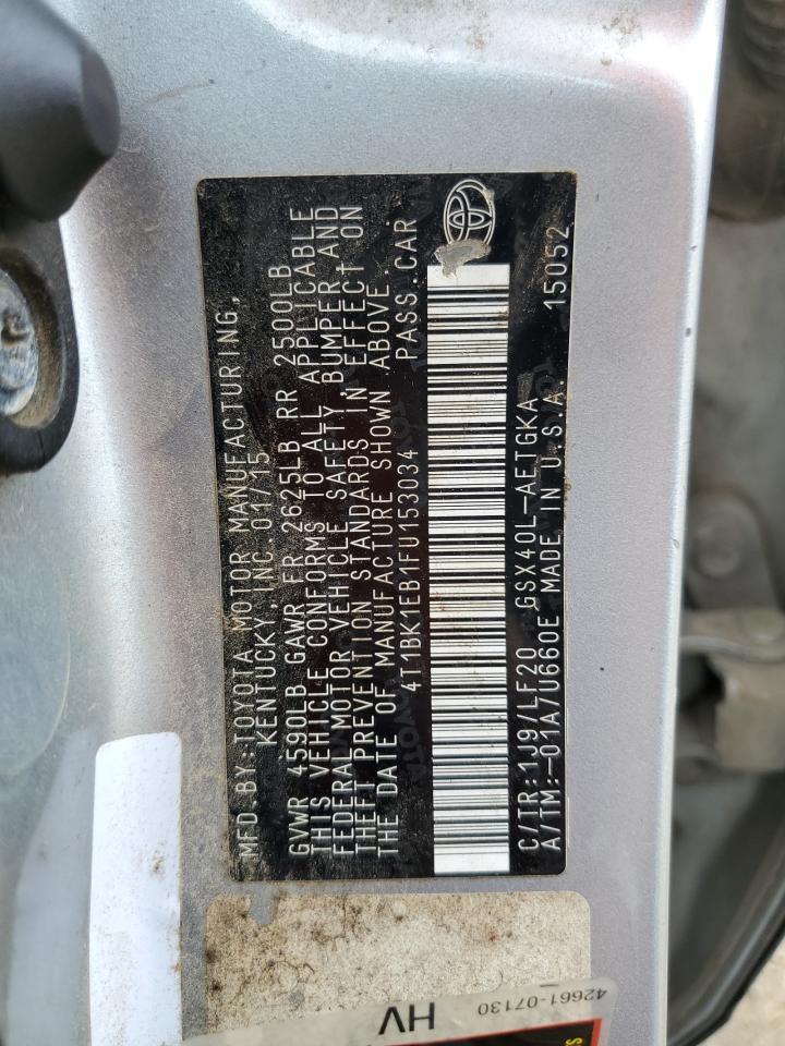 2015 Toyota Avalon Xle VIN: 4T1BK1EB1FU153034 Lot: 64759064