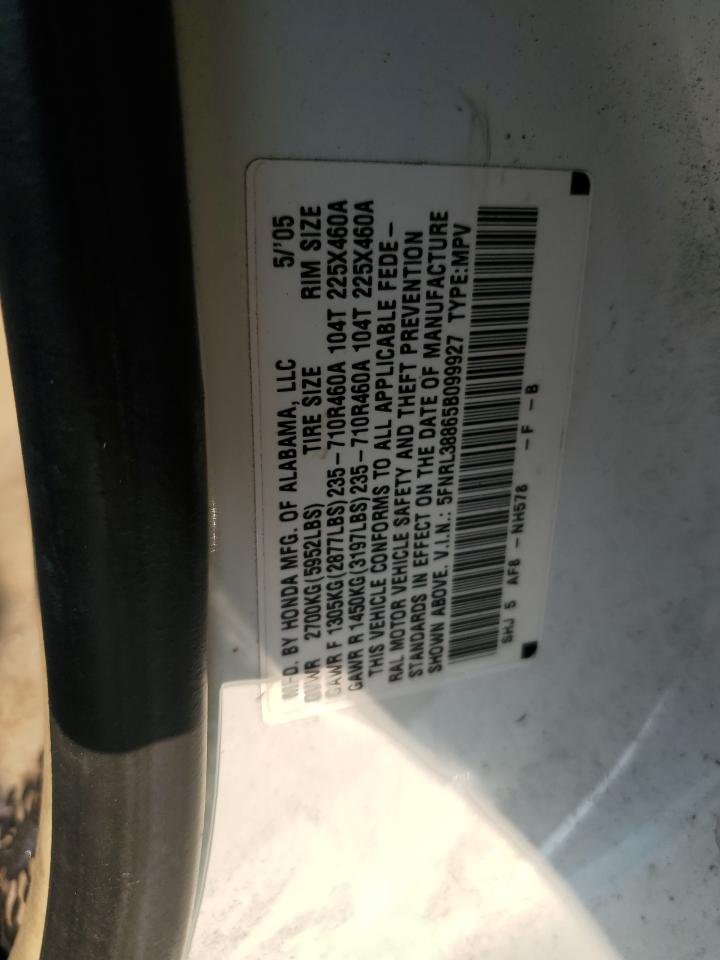 5FNRL38865B099927 2005 Honda Odyssey Touring