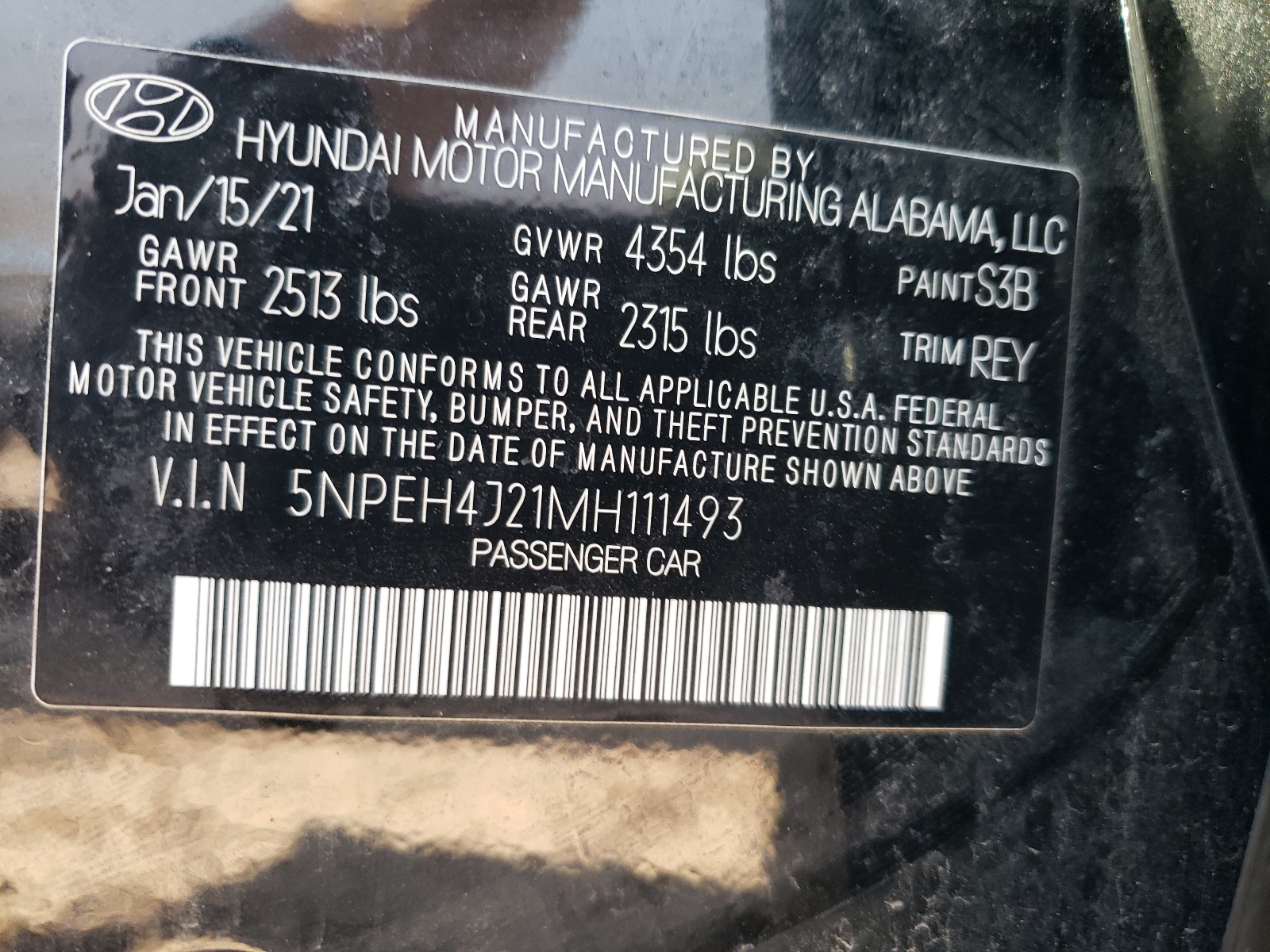 5NPEH4J21MH111493 2021 Hyundai Sonata Limited