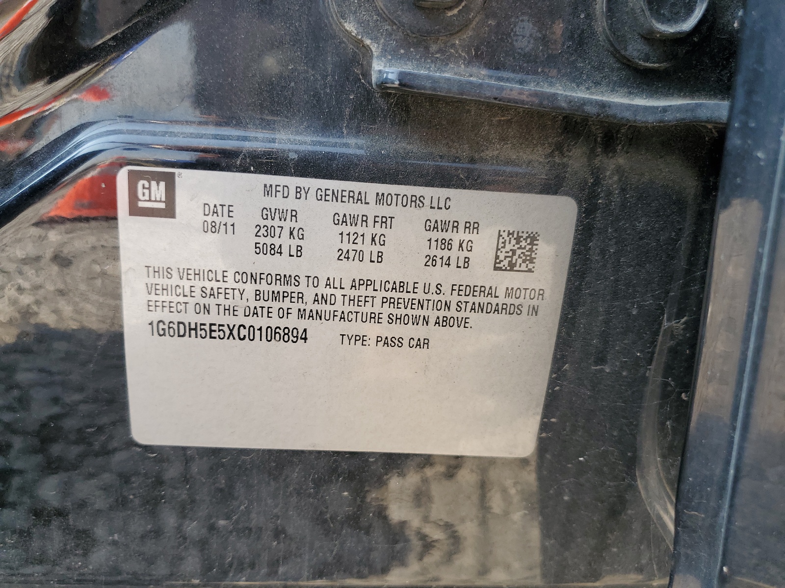 1G6DH5E5XC0106894 2012 Cadillac Cts Luxury Collection