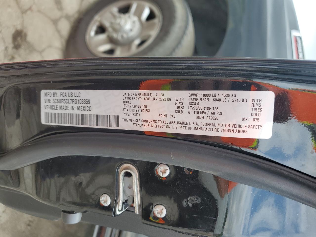 2024 Ram 2500 Tradesman VIN: 3C6UR5CL7RG103359 Lot: 63526564