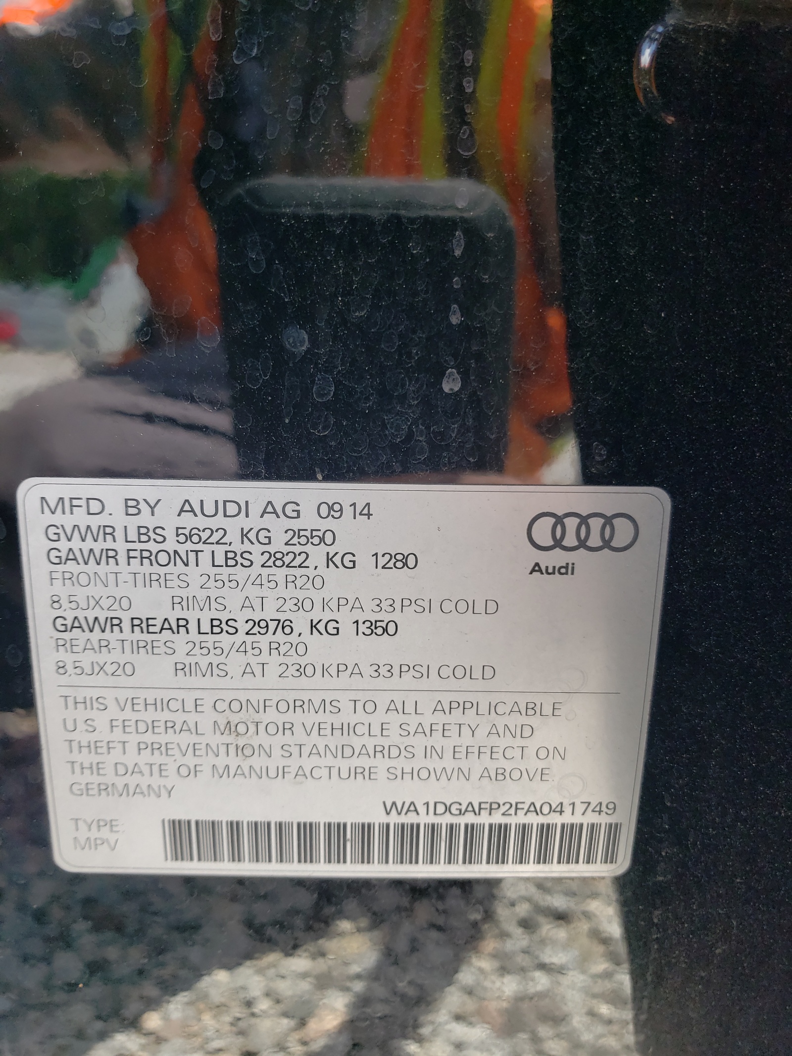 WA1DGAFP2FA041749 2015 Audi Q5 Premium Plus