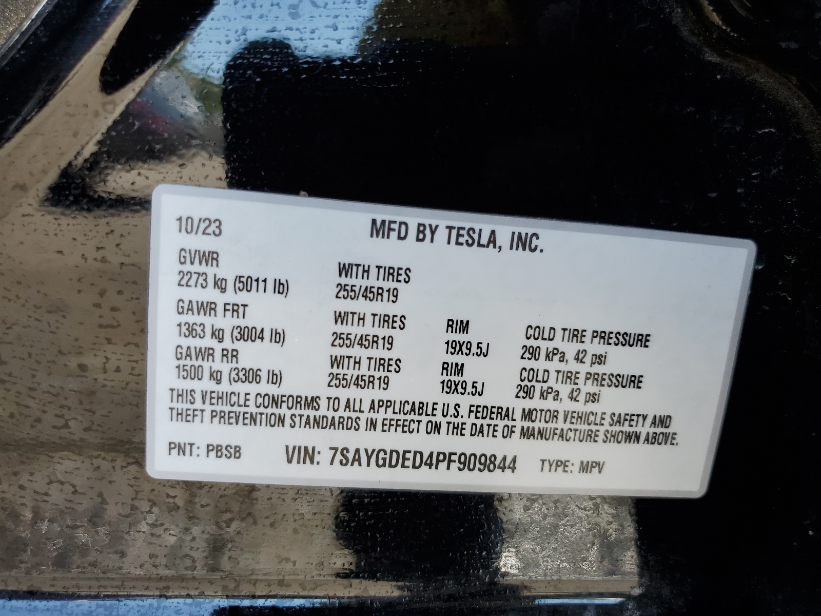 7SAYGDED4PF909844 2023 Tesla Model Y