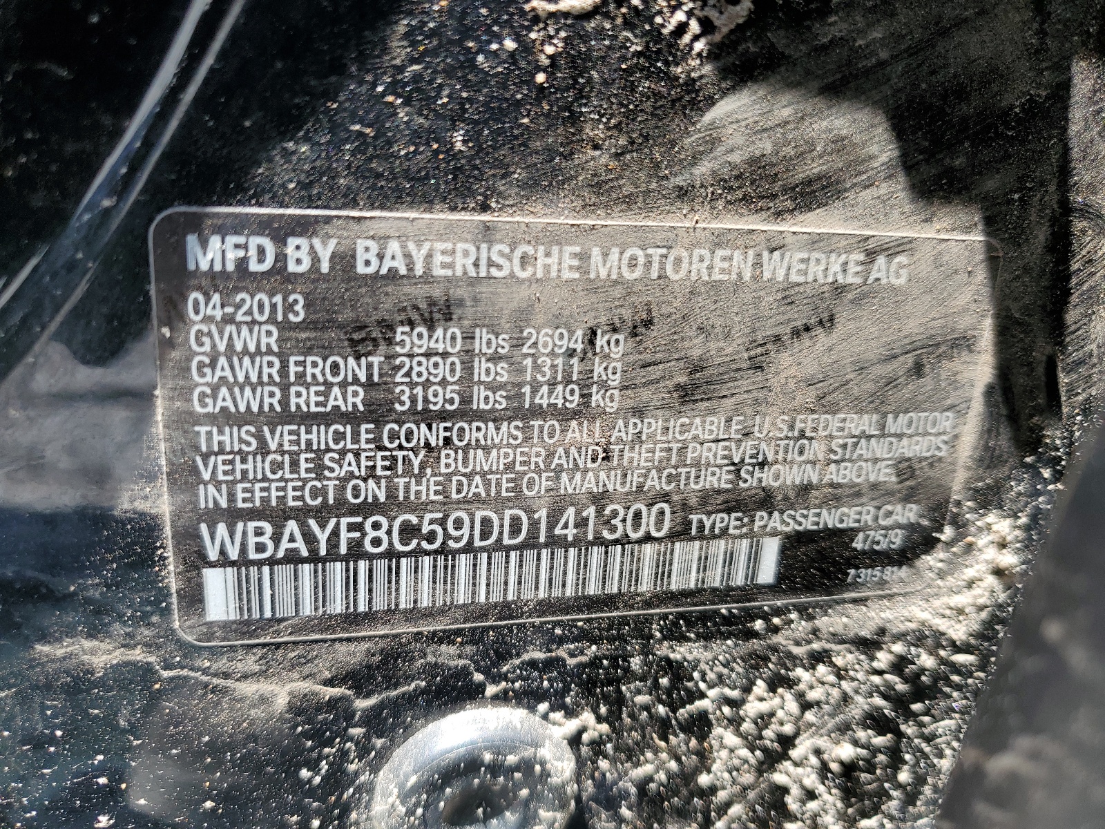 WBAYF8C59DD141300 2013 BMW 750 Lxi