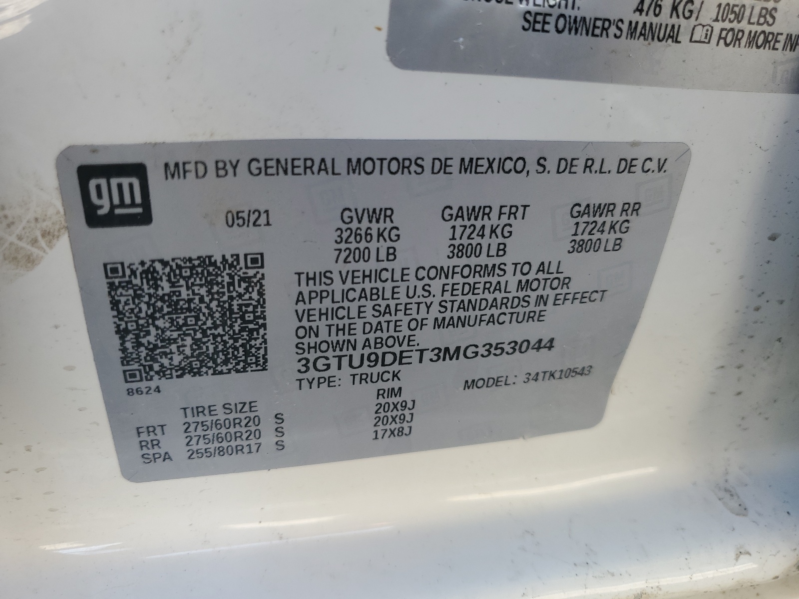 3GTU9DET3MG353044 2021 GMC Sierra K1500 Slt